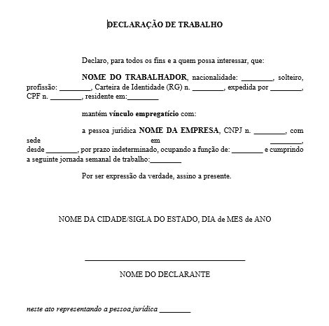 Declaração de Trabalho Autônomo  IEmpresas